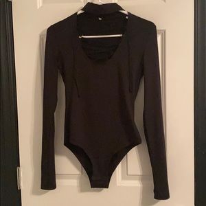 lace up choker bodysuit ッ